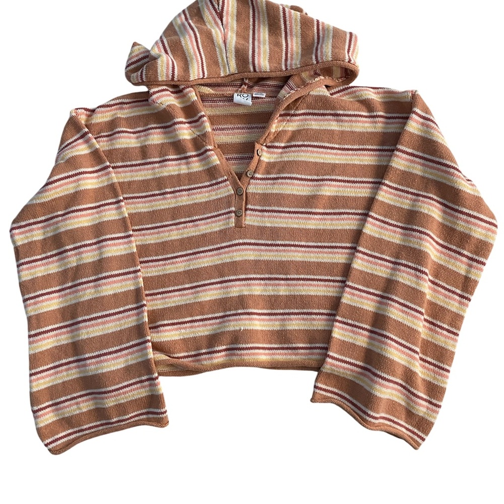 Striped Hooded Crop Sweater